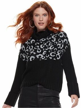 Nine West Cheetah Print Knit Sweater